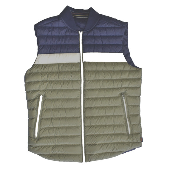 NEW MARINE LAYER Vail Dusty Olive/Navy Reversible Down Puffer Vest Size S $145 - Picture 4 of 9